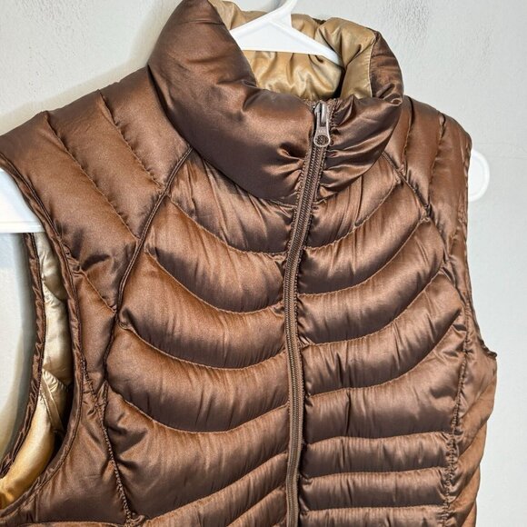 Bernardo Goose Down Vest Small Brown Women’s Quilted - Picture 5 of 8